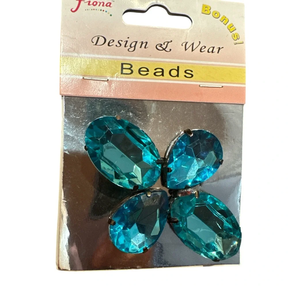 Simulated Blue Topaz Cross Gemstone Faux Gem Pendant NWT Costume Jewelry Gift